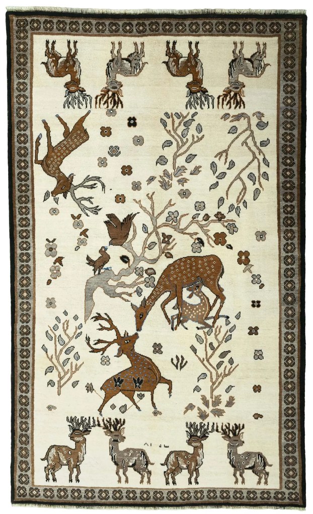 Gabbeh Tappeto 150x250 Beige (Iran) Annodato A Mano
