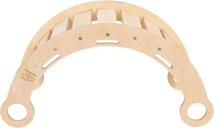 Arco a dondolo montessori di colore naturale in pino massiccio 39x75x38 cm Montessori – Meowbaby