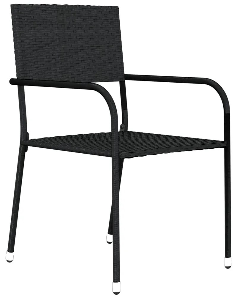 Set mobili da pranzo da giardino 9 pz nero