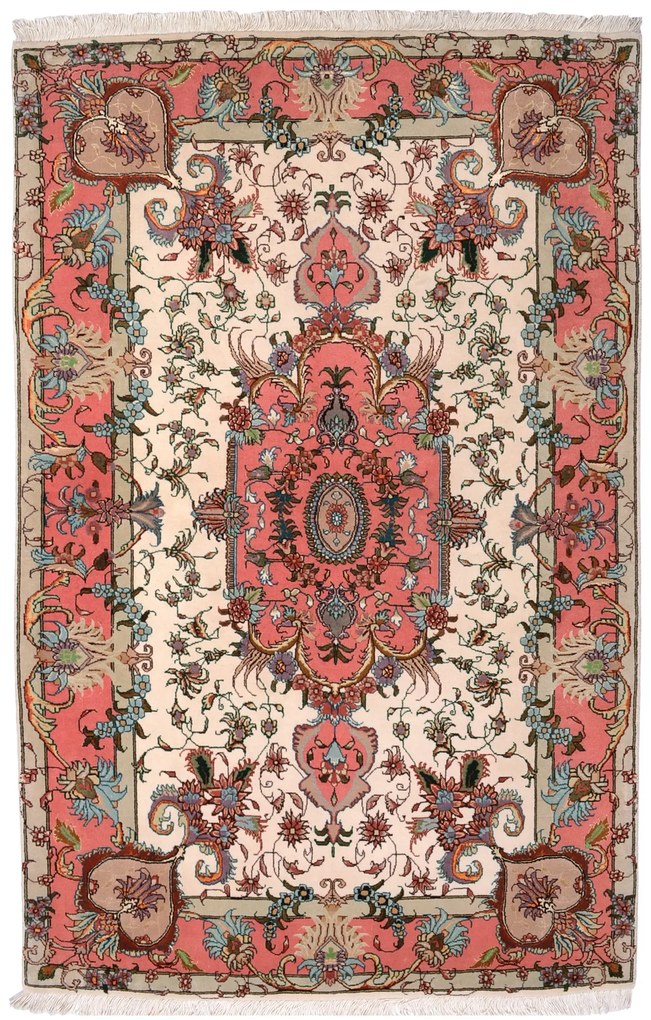 Tabriz Tappeto persiano 100x160 Beige (Iran) Annodato A Mano