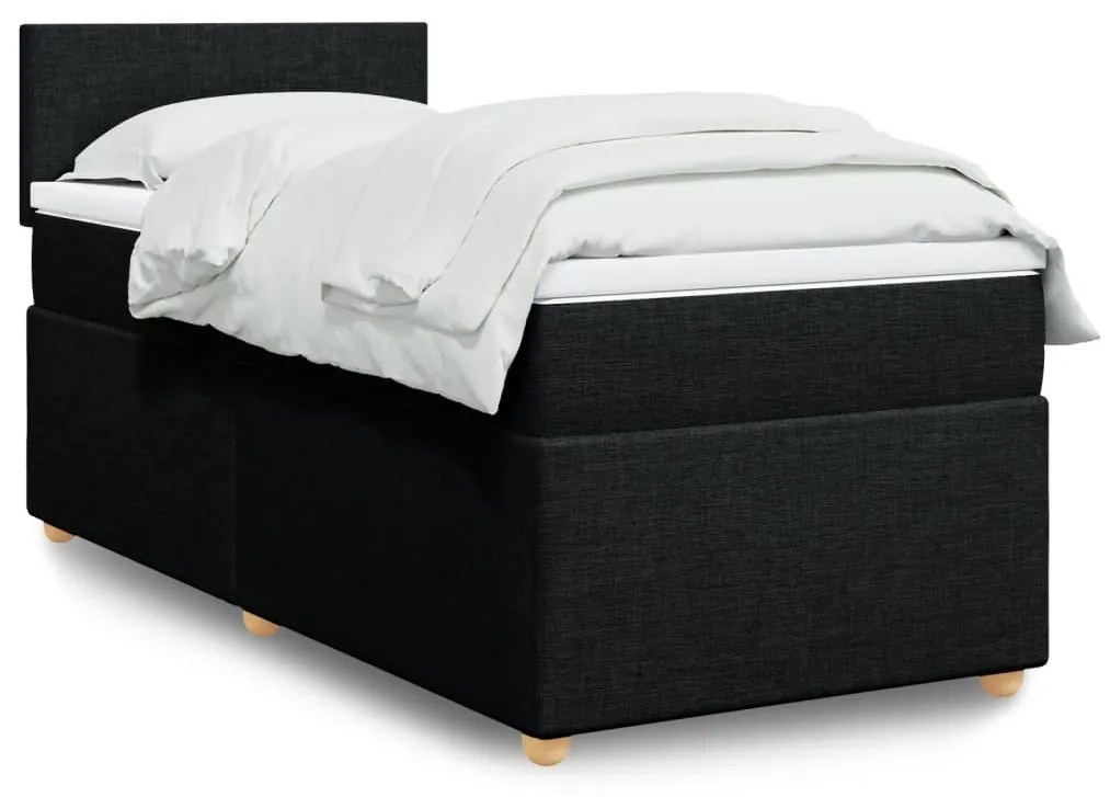 Giroletto A Molle Con Materasso Nero 90x200 Cm İn Tessuto /