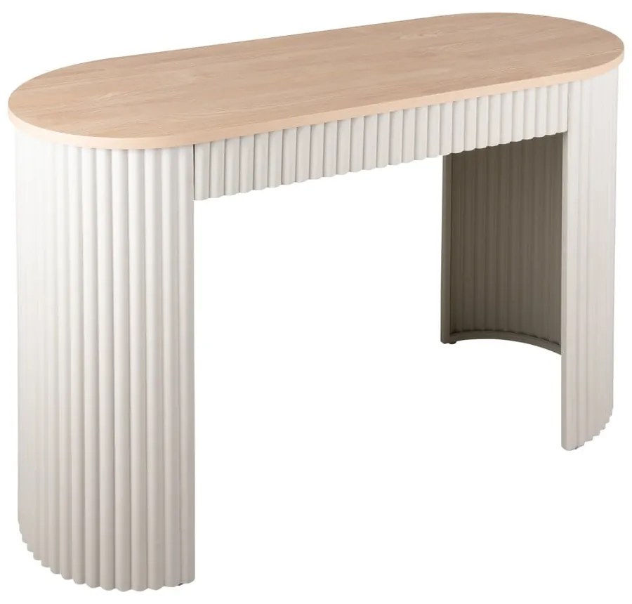 Tavolo consolle beige in metallo 40x100 cm Estriado – Leitmotiv