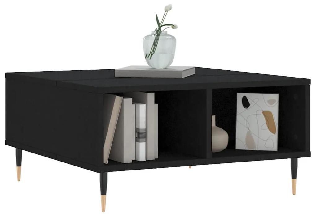 Tavolino da salotto nero 60x60x30 cm in legno multistrato