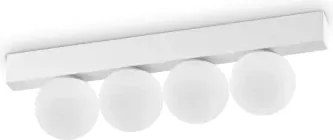 Binomio lampada da soffitto led 3000k 12w 900 lm 4 sfere bianco