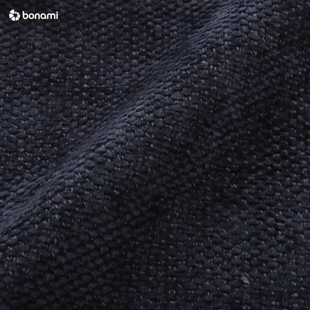 Divano blu scuro allungabile e con contenitore rivestito in ciniglia 251 cm Fuji – Bobochic Paris