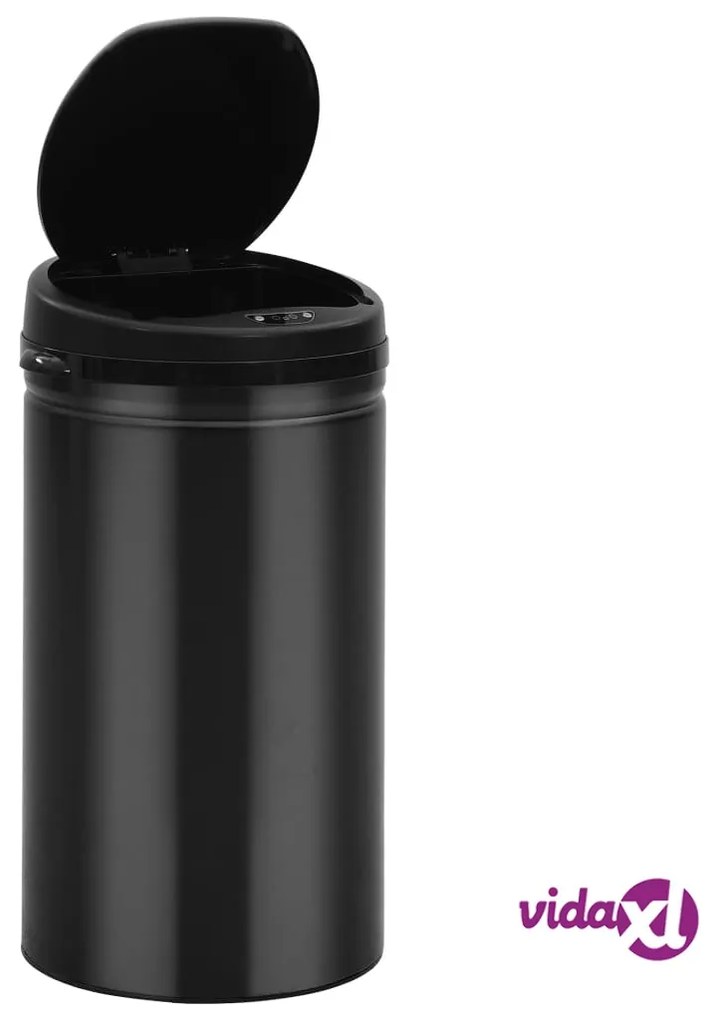 vidaXL Pattumiera Automatica con Sensore 50 L Acciaio al Carbonio Nero