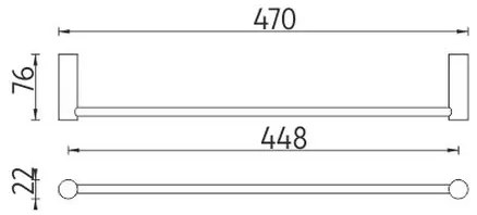 NIMCO BR 11046-26 - Appendiabiti da parete BORMO 47 cm cromo lucido