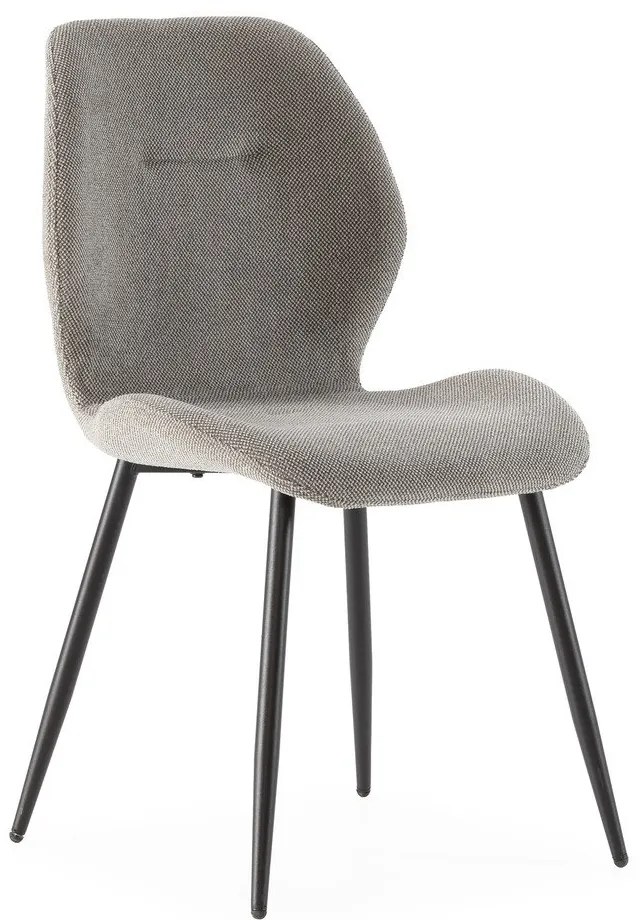 Sedie da pranzo in set grigio chiaro in imbottito 4 pz Ansu – Marckeric