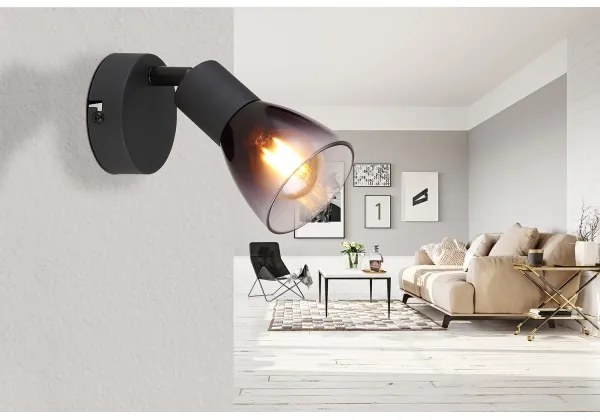 Globo 54312-1 - Faretto da parete SATELLA 1xE14/25W/230V nero