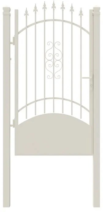 Cancello con serratura manuale Marmolada in acciaio, apertura a sinistra, L 104.5, H 180-195 cm, di colore bianco
