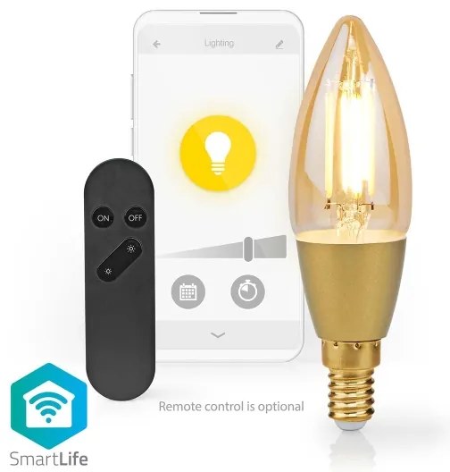 Nedis WIFILRF10C37 - Lampadina LED dimmerabile E14/4,9W/230V 1800-3000K Wi-Fi Tuya