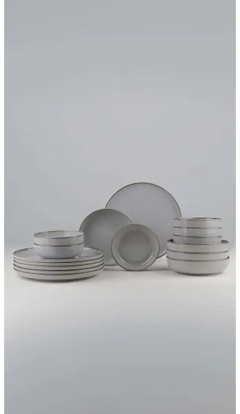 Set da tavola 18 pezzi grigio/porcellana