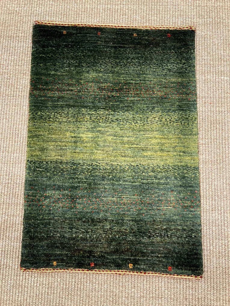 Loribaft Tappeto persiano 70x50 Verde (Iran) Annodato A Mano