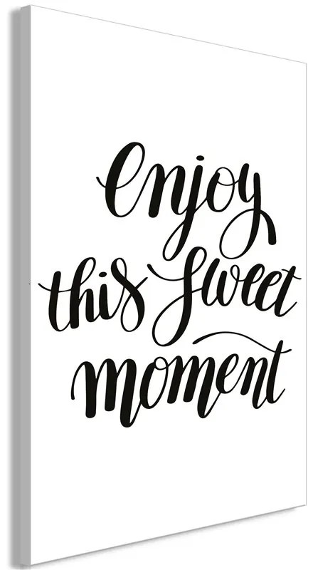 Quadro Enjoy This Sweet Moment (1 Part) Vertical  Colore bianco e nero, Dimensioni e Misure 80x120