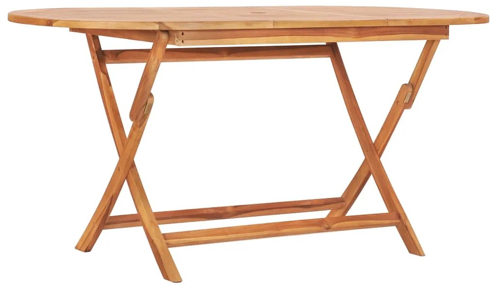 Set da pranzo da giardino 7 pz pieghevole in massello di teak