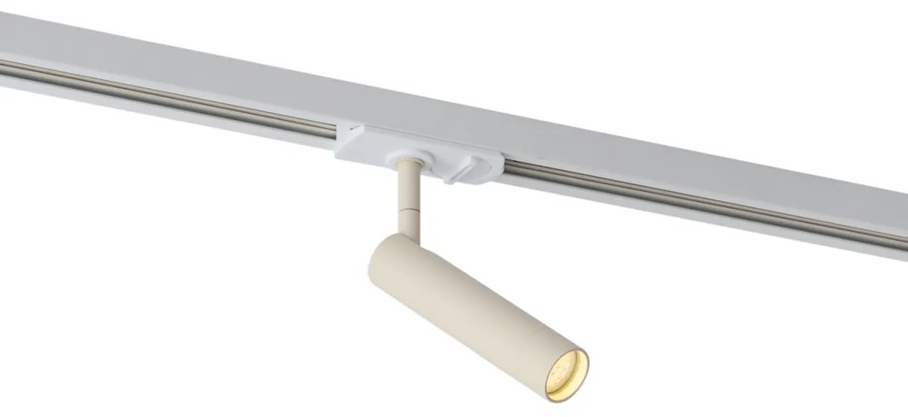 Faretto moderno beige e bianco per sistema a binario monofase - Iconic Ivy
