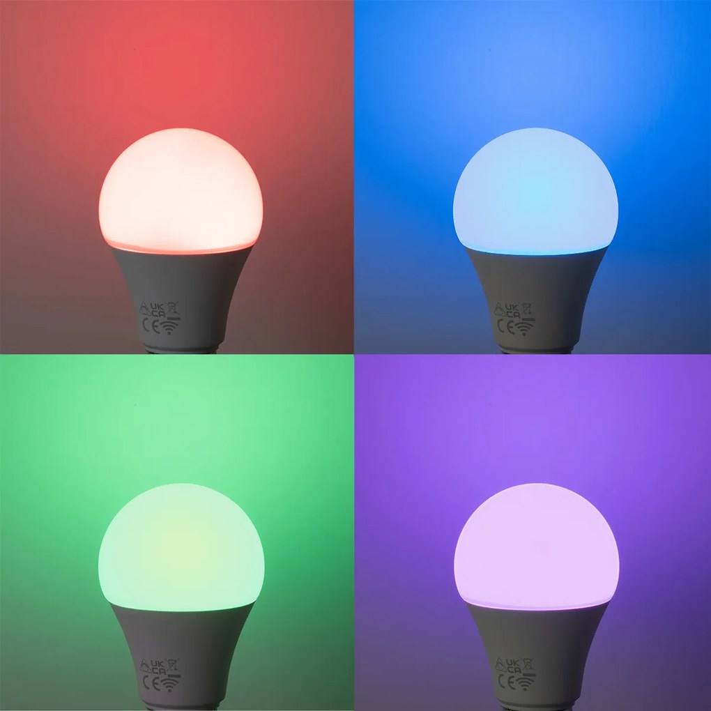 Set di 5 Lampadine LED Smart E27 A60 Opaco RGBW 9W 806lm 2700-6500K