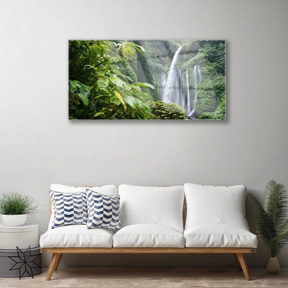 Quadro in vetro Cascata Natura 100x50 cm