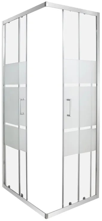 Box doccia con ingresso angolare scorrevole Zesk rettangolare L 100 x L 80 x H 190 cm in vetro, sp. 6 mm serigrafato cromo
