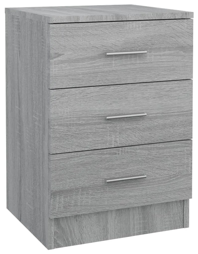 Comodino grigio sonoma 38x35x56 cm in legno multistrato