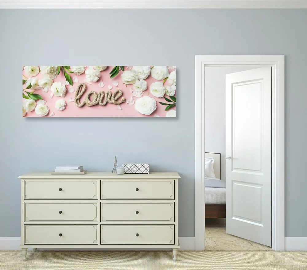 Quadro su tela – Scritta Love in stile romantico