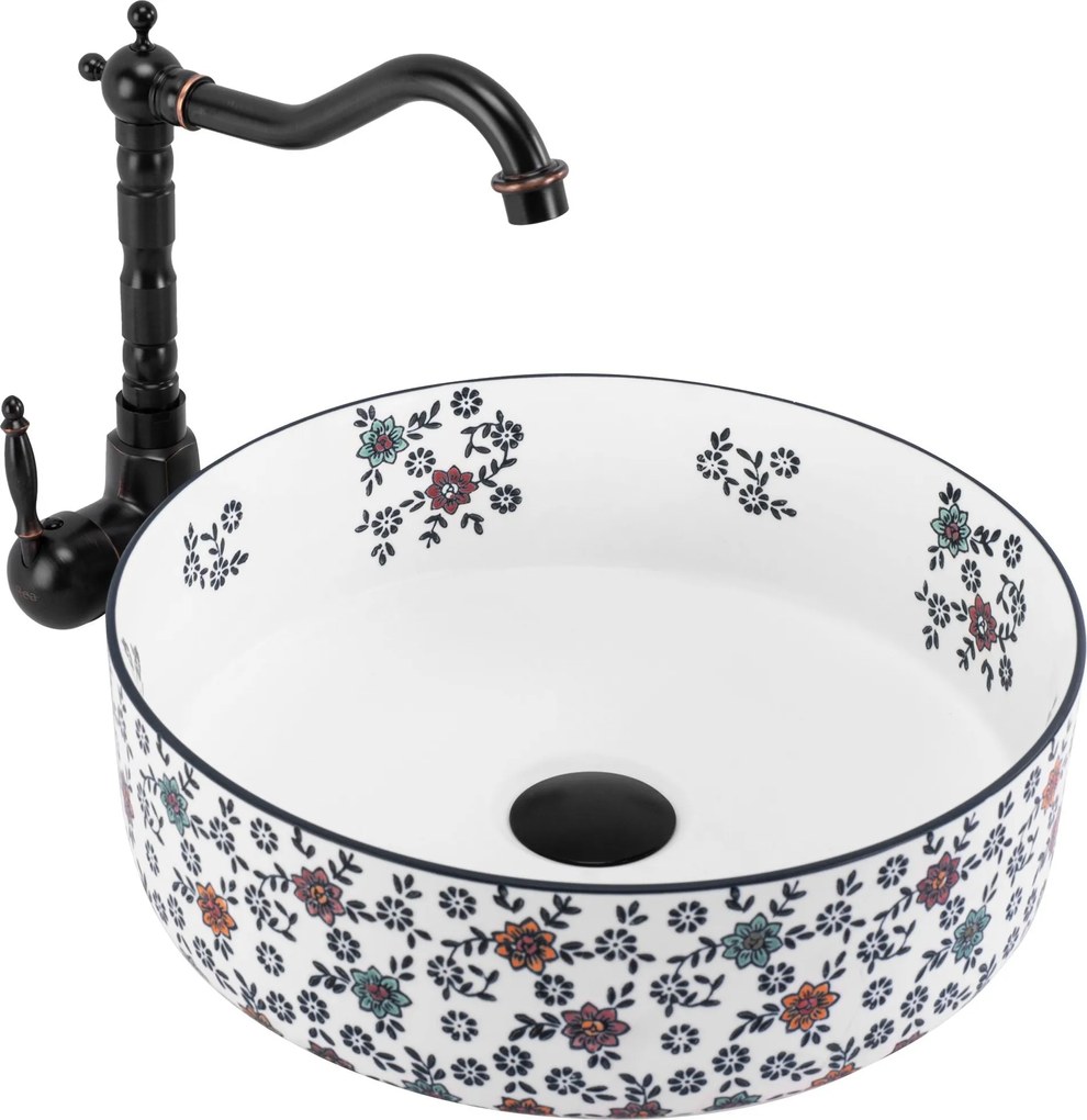 Lavabo da appoggio Rea Stefania Fiori