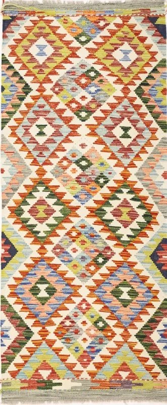 Kilim Tappeto 150 x 60 Beige (Afghanistan) Tessuto A Mano