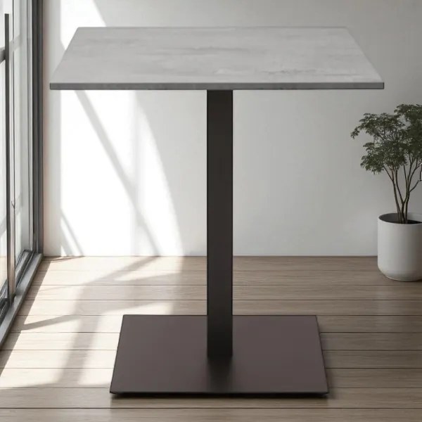 Tavolo bar ristorante pub quadrato 60x60 cm con piano laminato Cemento H 107