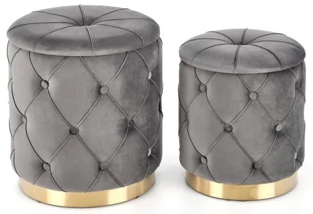 SET 2x Tabacco POLLY diametro 40/44 cm grigio/oro