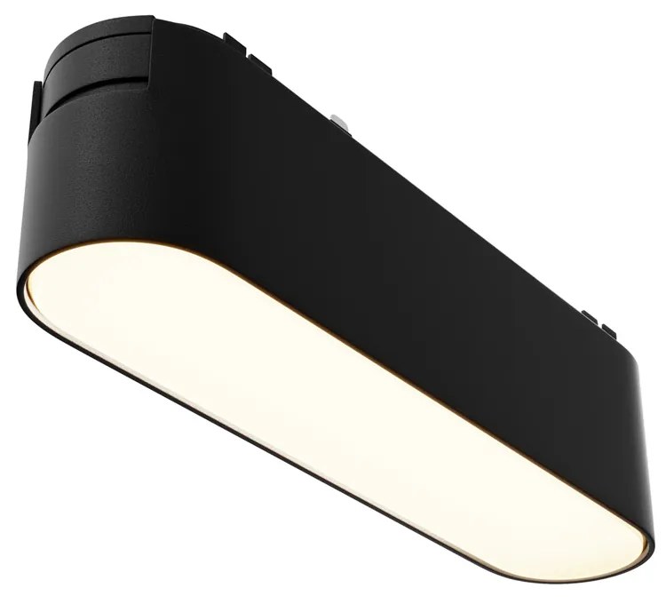 Base Di Illuminazione Per Binario Moderno Basic Alluminio Nero Led Luce Calda 6W