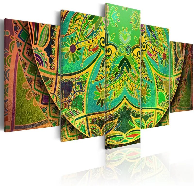 Quadro  Mandala: Green Energy  Colore Marrone, Dimensioni e Misure 100x50