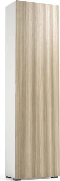 Scarpiera TERRANEO mobile multiuso 1 anta apertura battente, doppia profondità L 50 x H 183 x P 30 cm 16 paia, beige