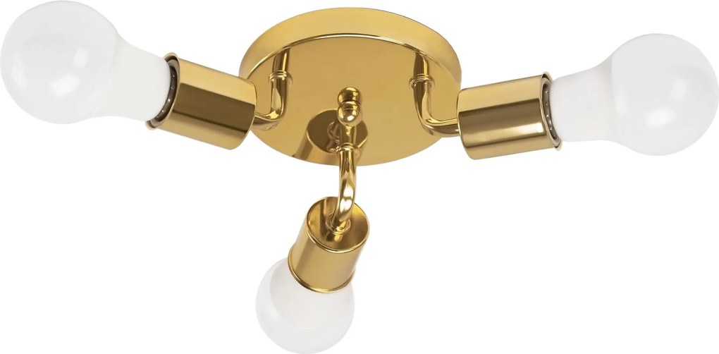 Lampada Da Soffitto Triplo Plafoniere Metallico Gold APP704-3C