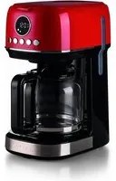 Ariete 1396 macchina da caff con filtro moderna, caff americano, capacit fino a 15 tazze, base riscaldante, display lcd, filtri estraibili e lavabili, rosso - 00M139600AR0