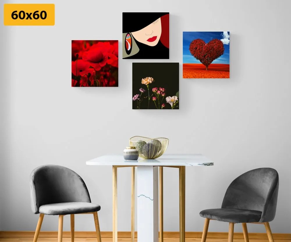 Set di quadri – Signora elegante
