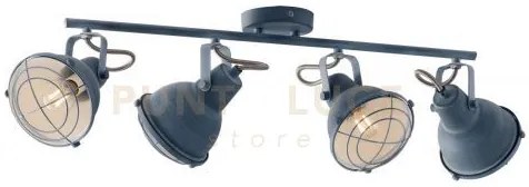 Plafoniera cuba grigia e bianco 4 luci attacco e14 77,5x13x17cm in ...