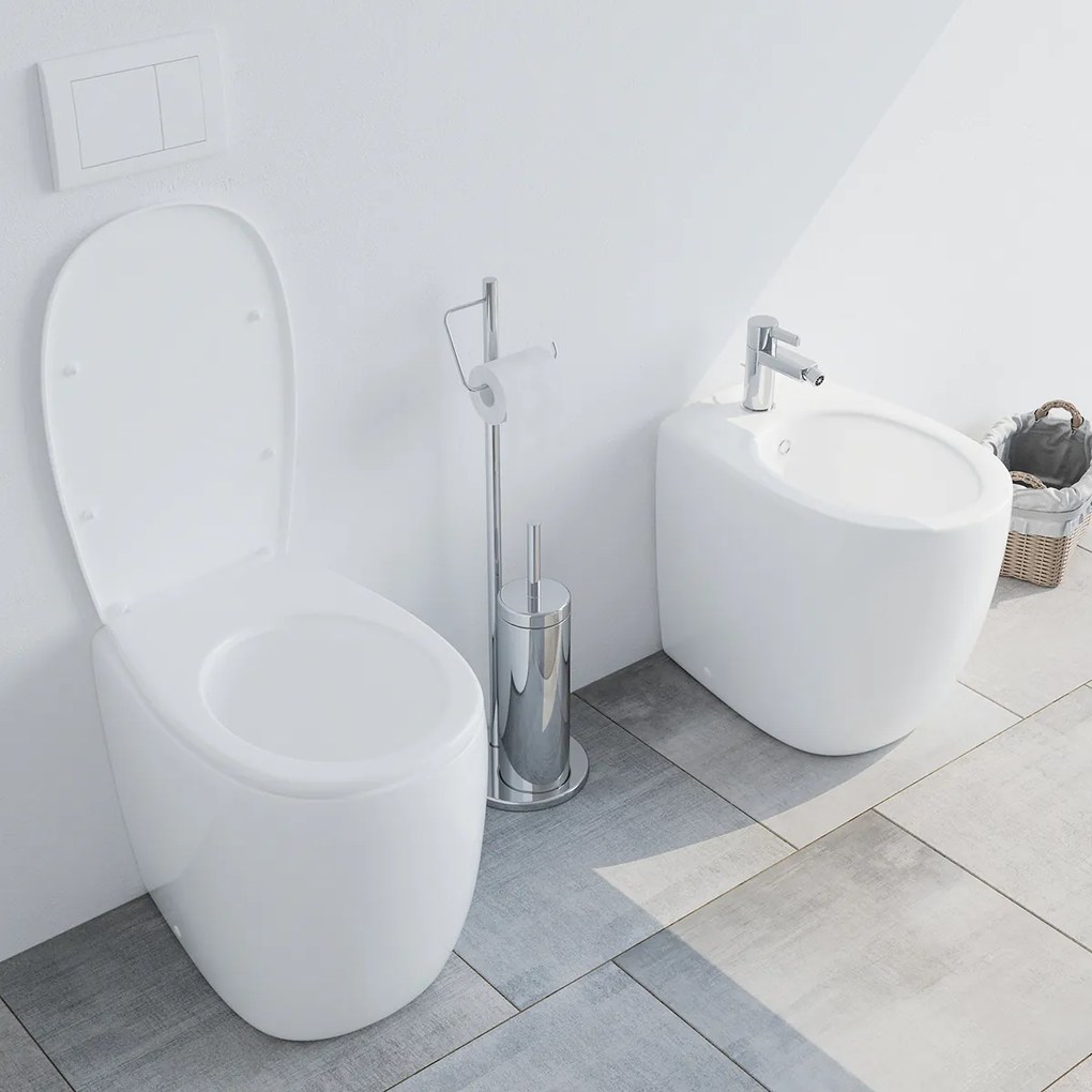 Sanitari Bidet e Vaso WC a terra filomuro coprivaso softclose Modena