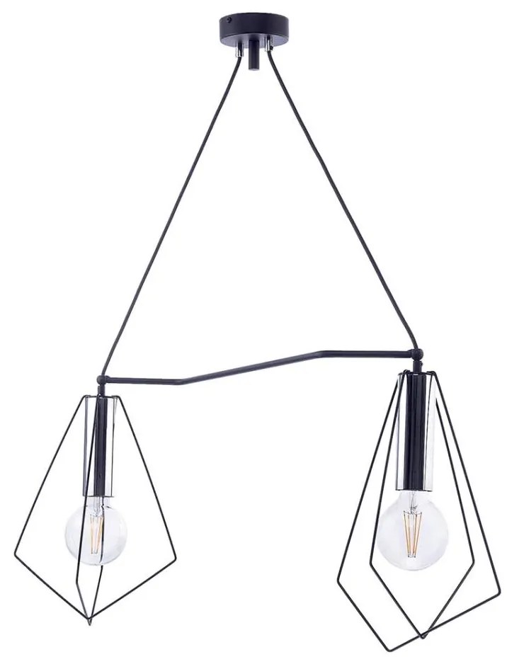 Jupiter 1662 - Lampadario a sospensione con filo KAIR 2xE27/60W/230V nero/cromo