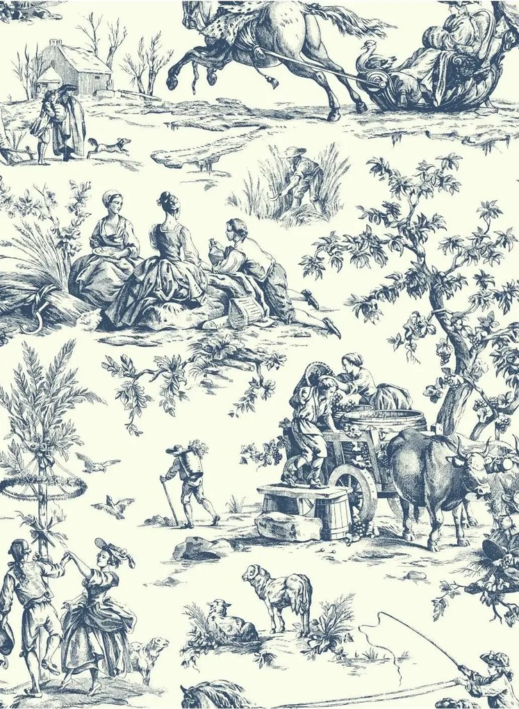 Coordonne Carta da parati Bucolic Toile - Indigo
