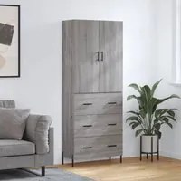 Credenza Grigio Sonoma 69,5x34x180 cm in Legno Multistrato 3195857