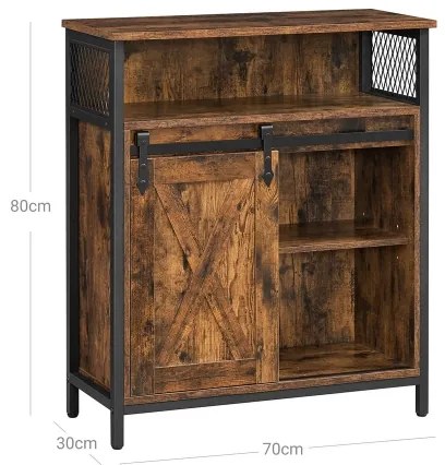 Armadietto con porta scorrevole FIRA marrone/nero