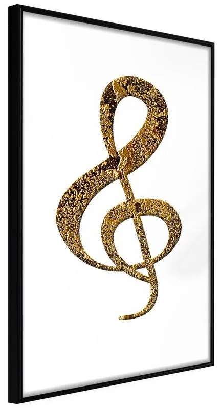 Poster  Golden Treble Clef  Cornice Quadri Cornice nera, Larghezza x Altezza Home decor 30x45