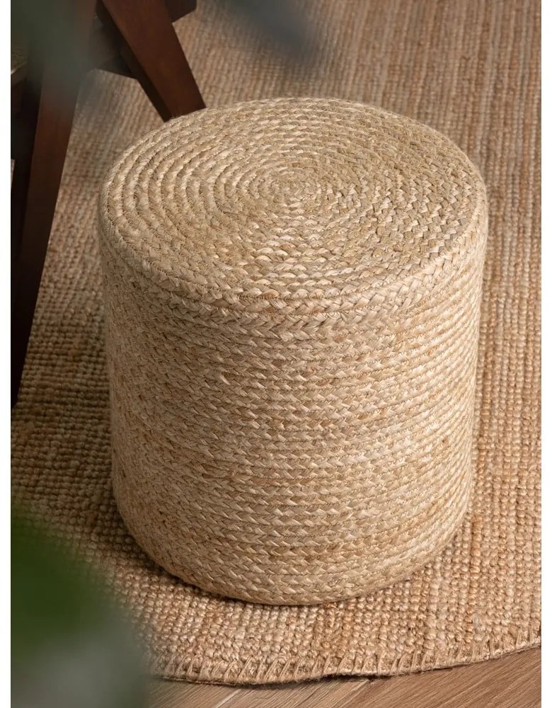 Poggiapiedi di colore naturale Jutta Gold – Hanse Home