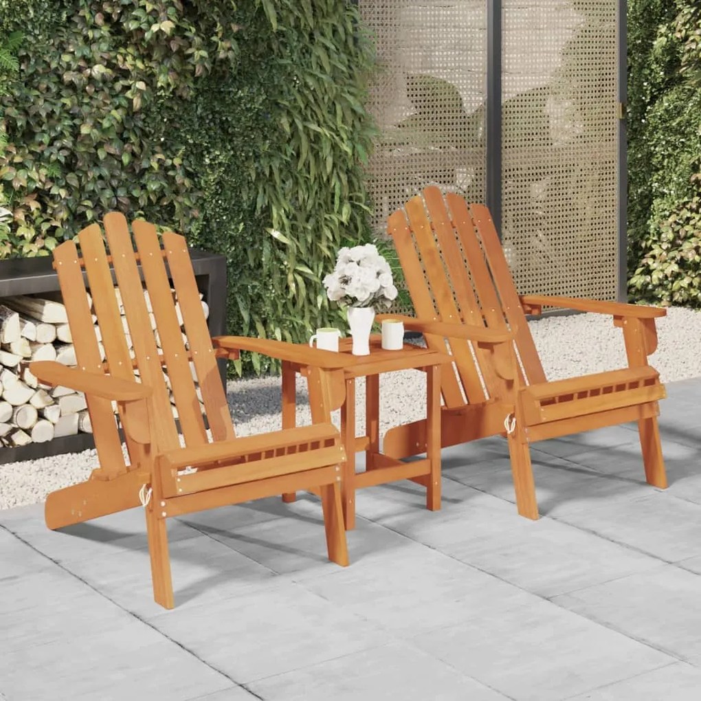 Sedie da giardino adirondack 2pz in legno massello di acacia