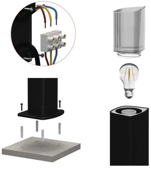 Lampada da esterno LANA 1xE27/25W/230V IP54 75 cm