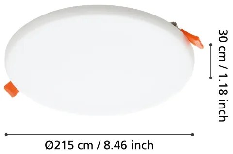Eglo 900965 - Lampada LED da incasso per bagni RAPITA 18W/230V diametro 21,5cm IP65