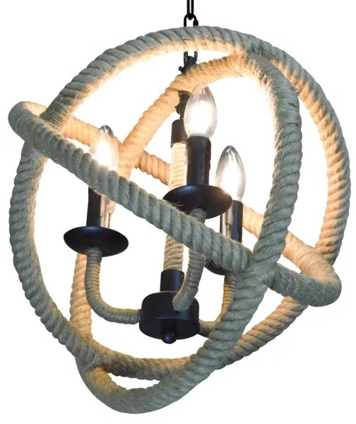 LED Lampadario a sospensione con catena ROPE GLOBO 3xE14/4,3W/230V