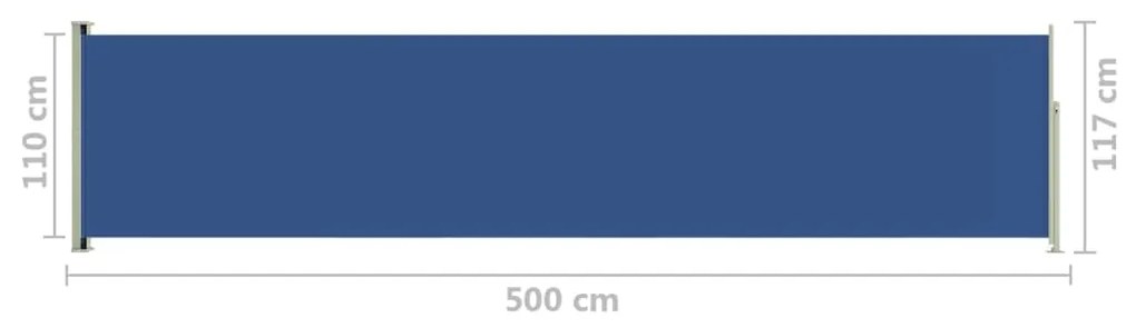 Tenda Laterale Retrattile per Patio 117x500 cm Blu