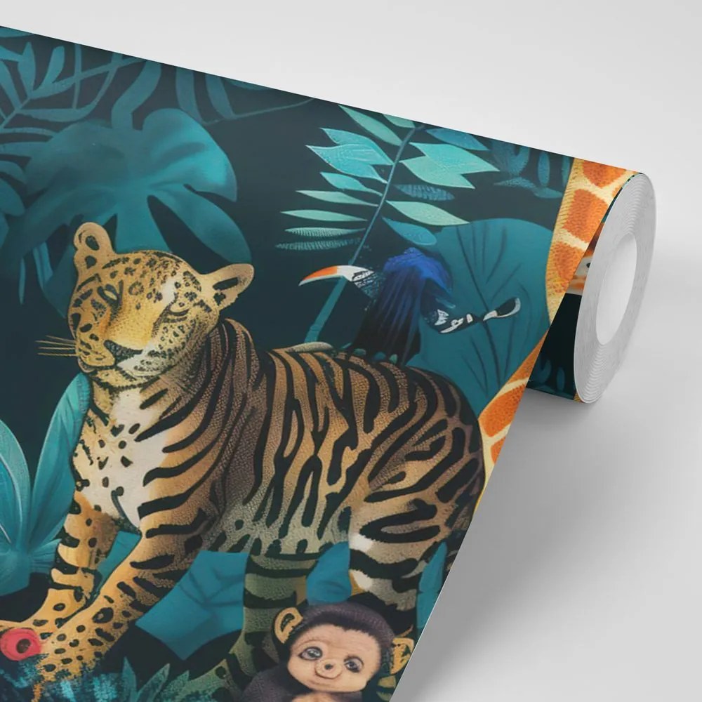 Carta da parati autoadesiva – Animali della giungla