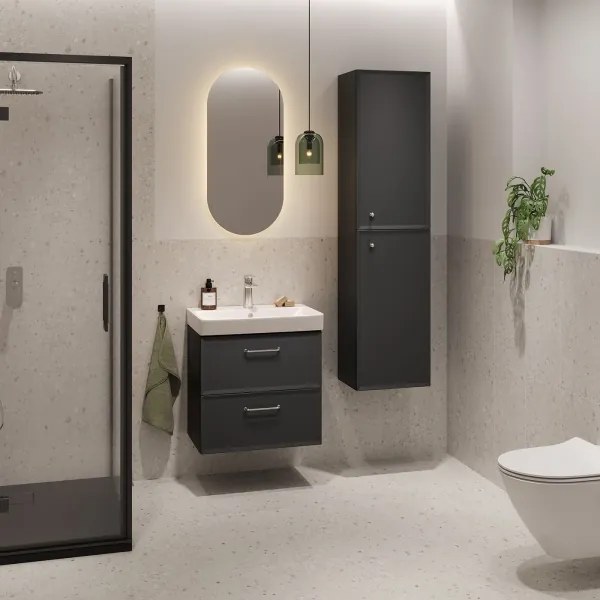 Cersanit S590-100 - Mobile sottolavabo sospeso MILLE SLIM 60x38 cm, nero